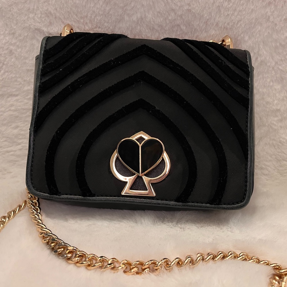 Kate Spade Amelia Twistlock Flocked Small Chain Shoulder Bag